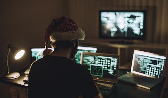 man at computer