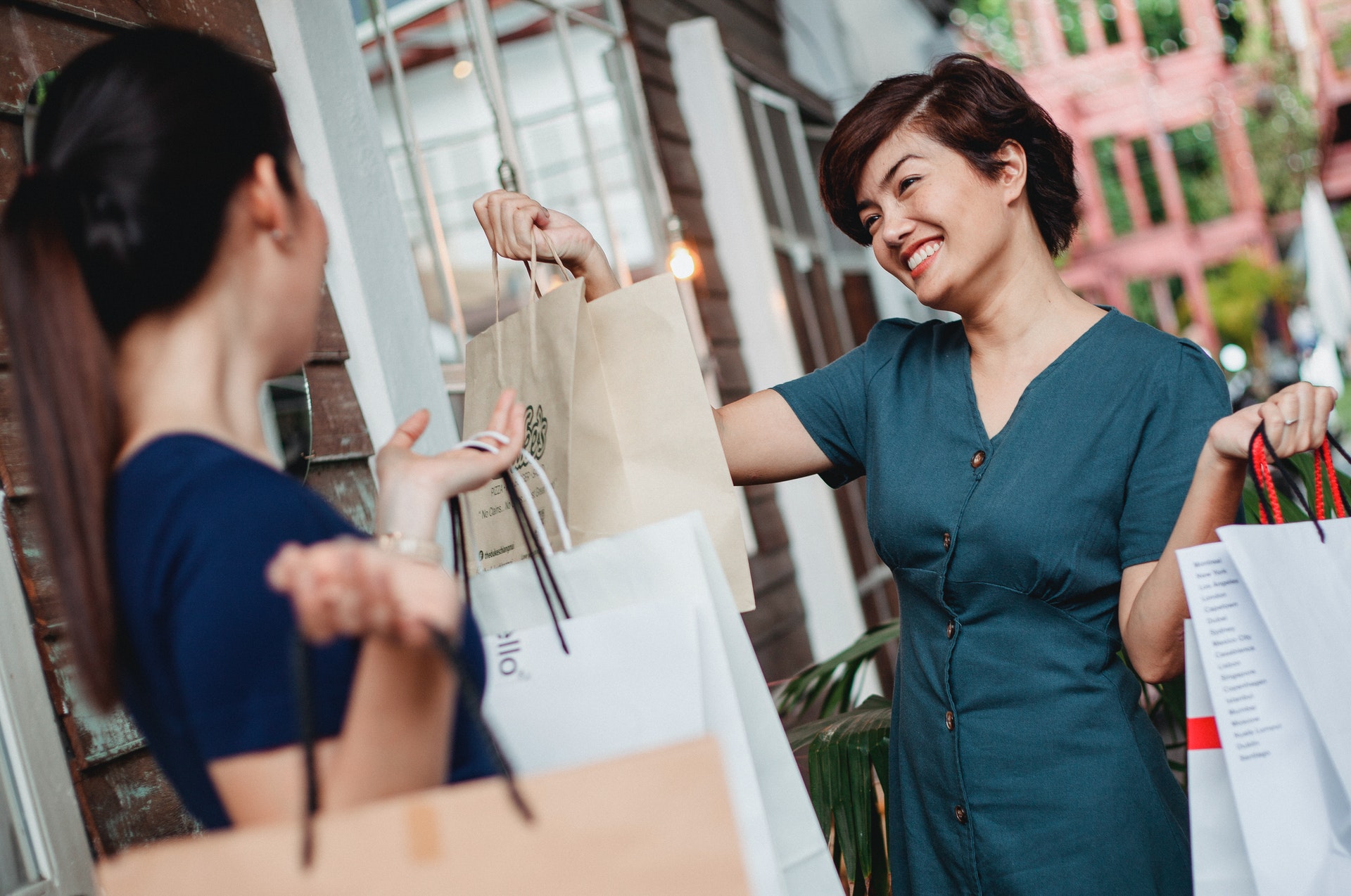 person with shopping bag